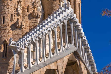 Architectural details of the Sagrada Familia church