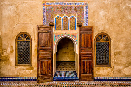 Tradiční marocká fasáda domu