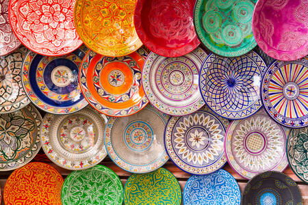 Colorful handmade plates