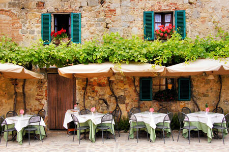 Cafetería de verano italiana