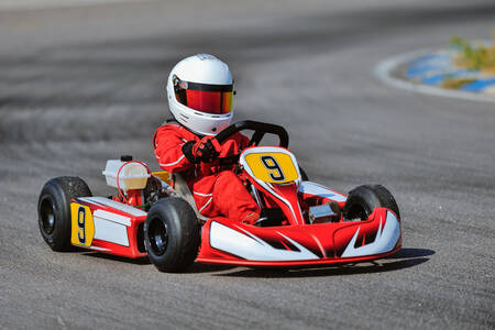 Karting driver on the track