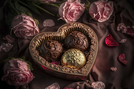 Chocolates and roses
