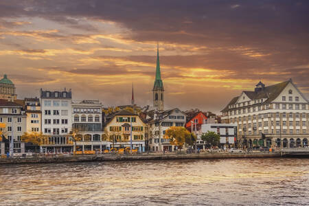 취리히의 석양