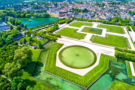 Luchtfoto van Fontainebleau