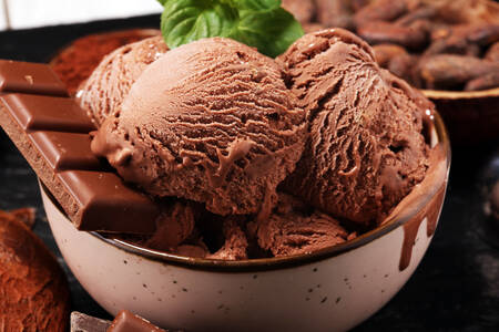 Chocolate ice cream balls