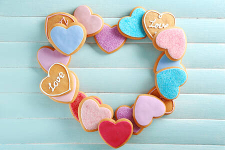 Biscoitos em formato de coração