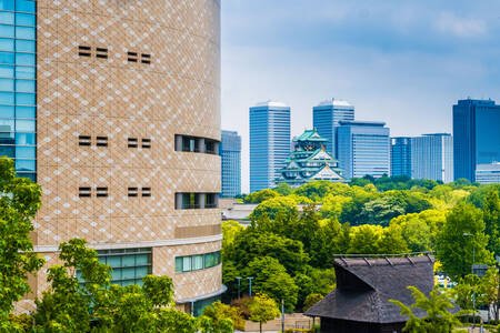 Pogled na gradske nebodere Osake