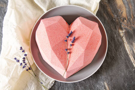 Pink Heart Shaped Cake