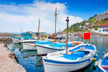 Barcos de pesca blancos