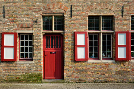 Fachada de uma casa em Bruges