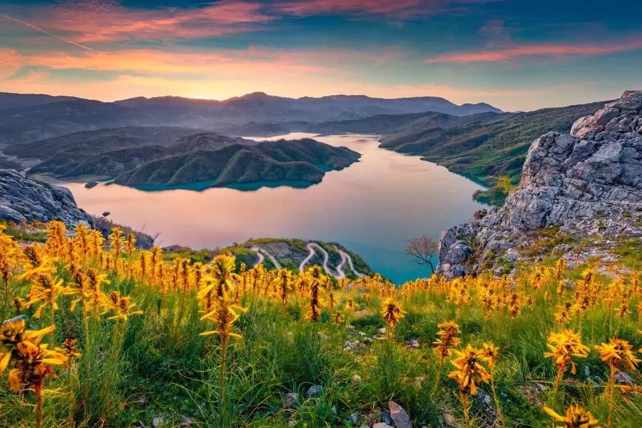 Lake Beauvilla at sunrise