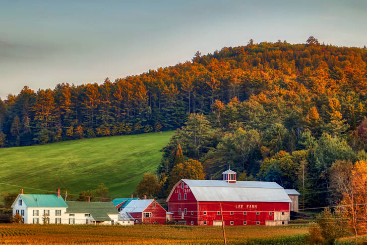Farm by the hill