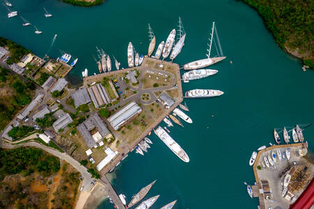Yachts in the port of Antigua