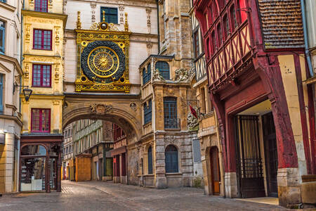 Historic street architecture in Rouen