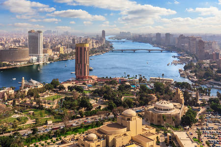 Nílus és Kairó belvárosa