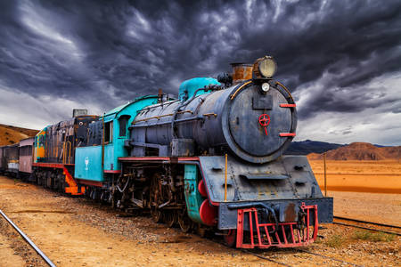 Locomotive in the desert