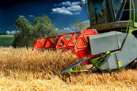 Combine harvester close-up