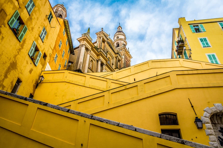 View of the Basilica of Saint Michael the Archangel in Menton