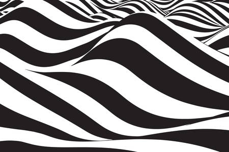 Abstraction 3D: montagnes en noir et blanc