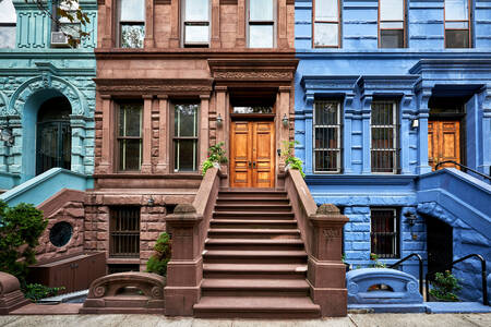 Historic facades of New York houses