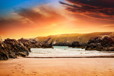 Sunset on the beach in Durness