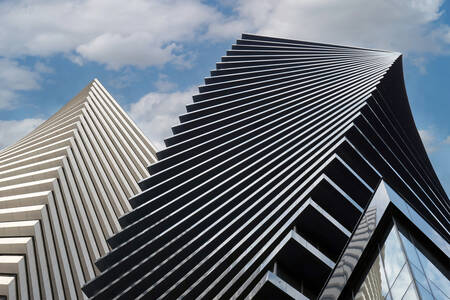 Modern glass skyscrapers