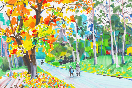 Park v jesenných farbách