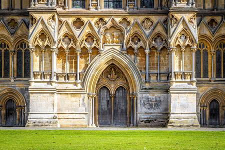 The facade of Wells Cathedral