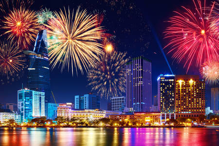 Focuri de artificii în Ho Chi Minh City