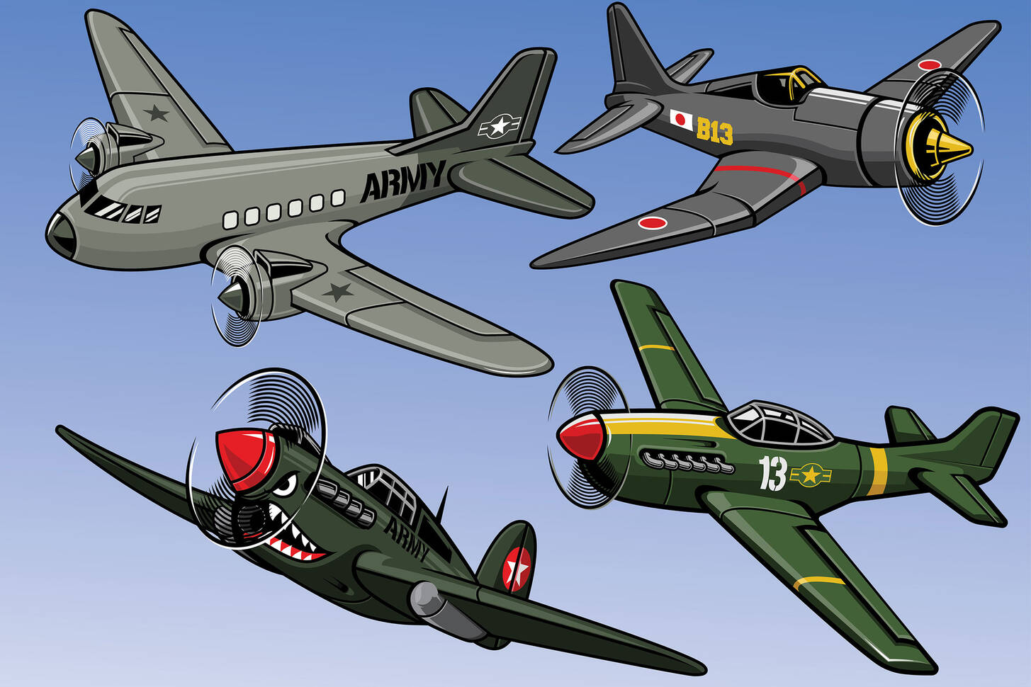 Самолёты второй мировой войны вектор