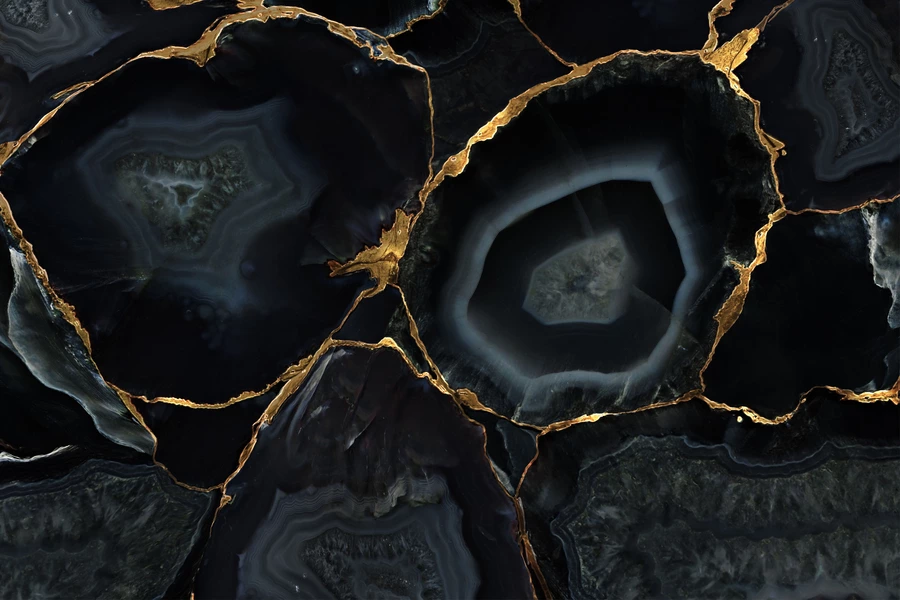 Macro photo d'agate noire