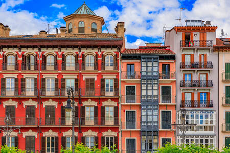 Architectuur van huizen in Pamplona