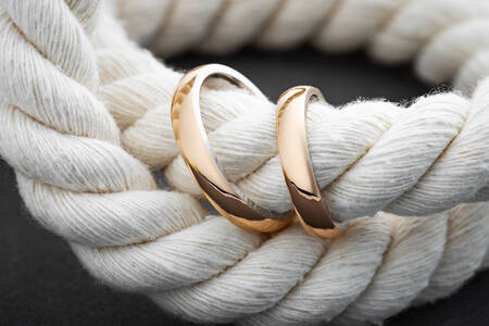 Rings on a white rope