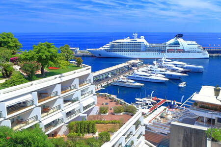 Cruise ship in Monaco harbor