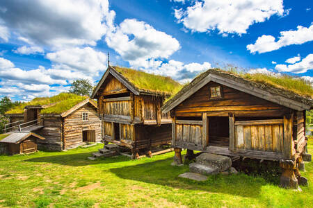 Alte traditionelle Häuser in Geilo