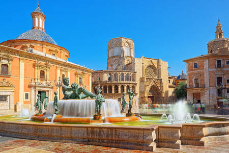 Brunnen des Rio Turia, Valencia