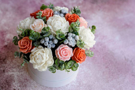 Bouquet de fleurs en savon