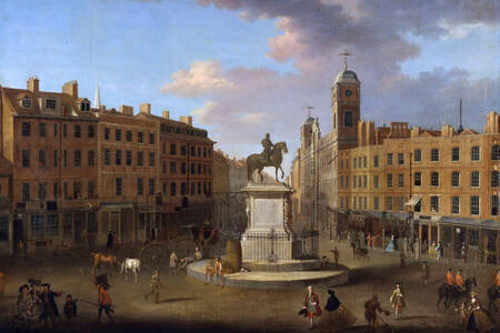 Joseph Nichols: Charing Cross with the Statue of King Charles I and Northumberland House