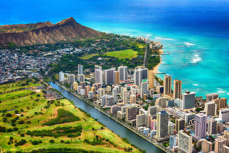 Vista aérea de Honolulu