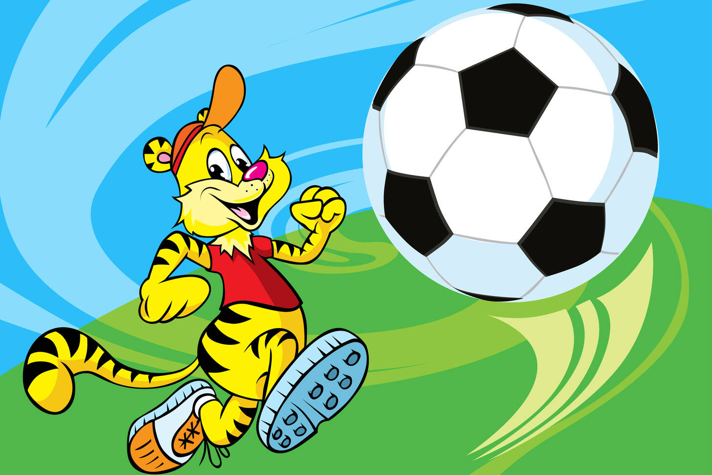 Тигр с футбольным мячом
