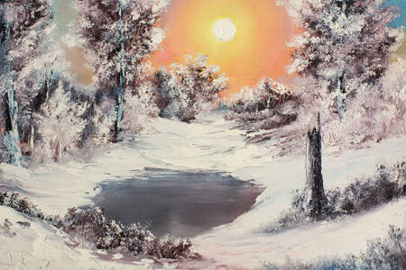 Schilderij "Winterochtend"