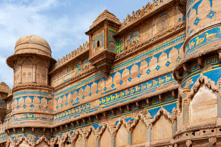 Façade du fort de Gwalior