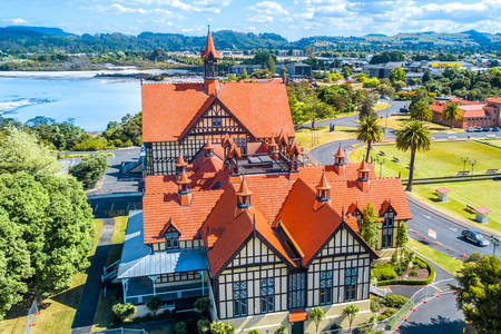 Rotorua Museum van bovenaf