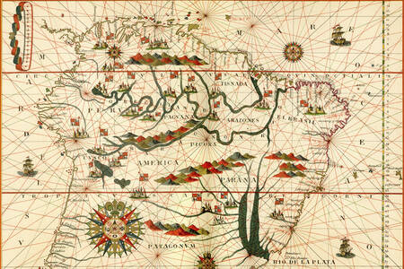 Güney Amerika'nın eski bir haritası