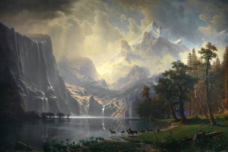 Albert Bierstadt: "Unter der Sierra Nevada, Kalifornien"