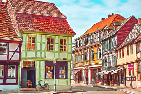 A régi Quedlinburg utcái