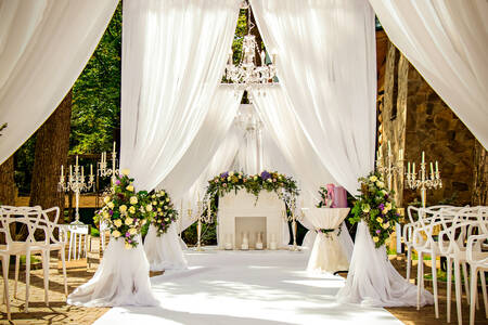 Lugar de la boda en blanco