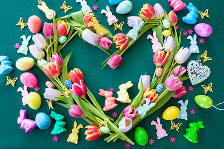 Tulips and Easter decorations