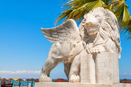 Winged lion sculpture