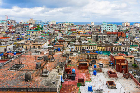 Uitzicht van boven op het centrum van Havana